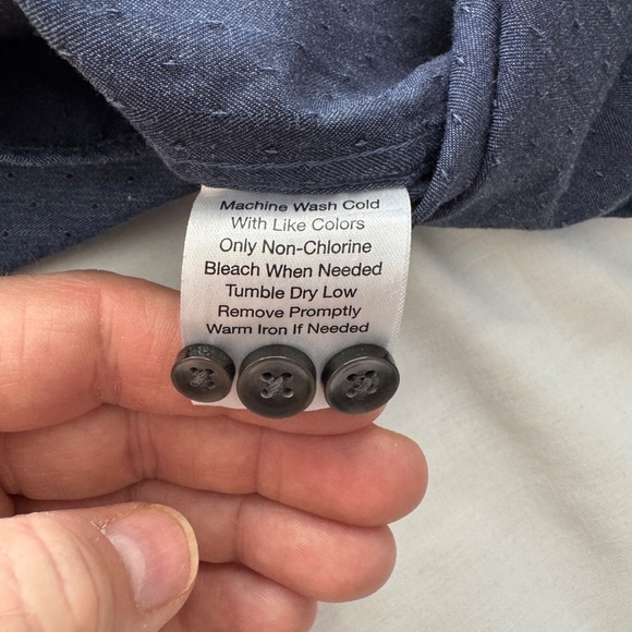 Joseph Abboud Men's Long Sleeve Textured Non-Iron Button‎ Up Shirt Blue X-Large - Picture 6 of 13